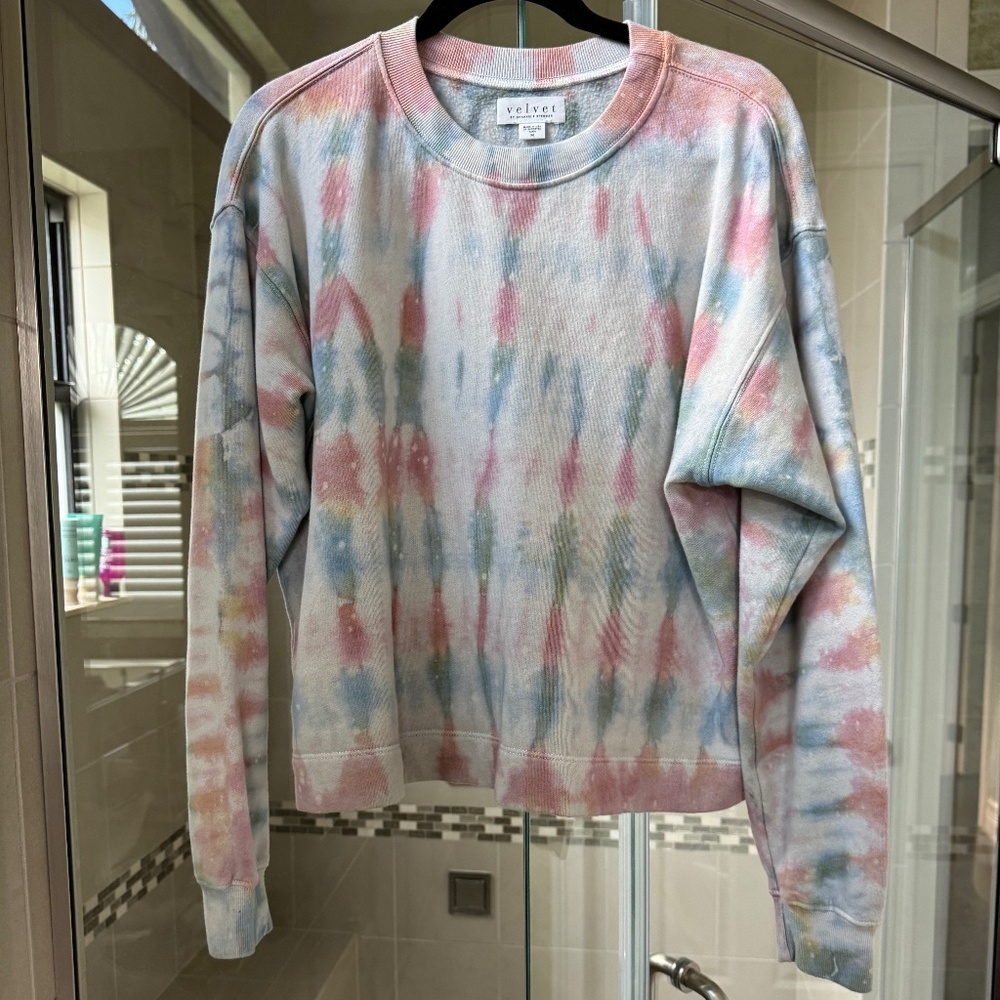 Velvet by Graham & Spencer-Jody tie-dye sweatshirt-size medium-color sunrise